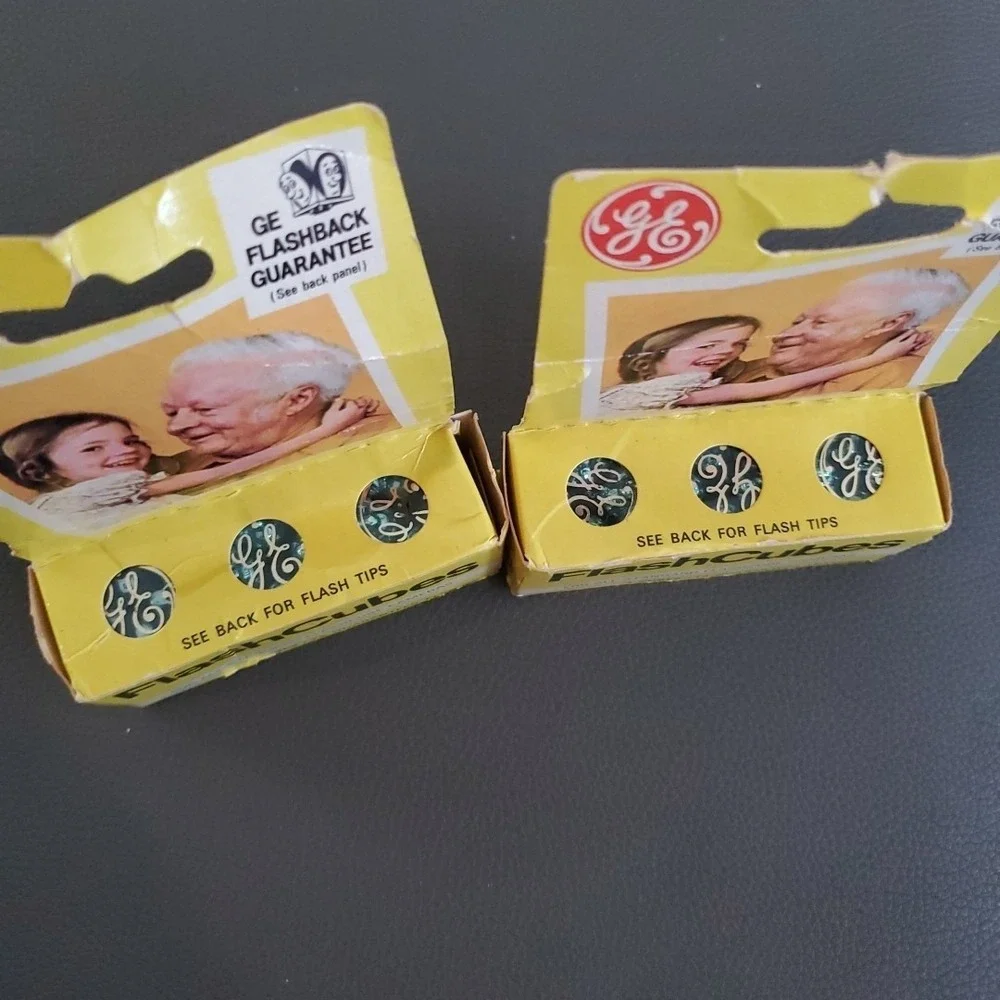 Vintage GE General Electric FlashCubes 2 Packs 1960s 1970s 3 Cubes Per Box USA